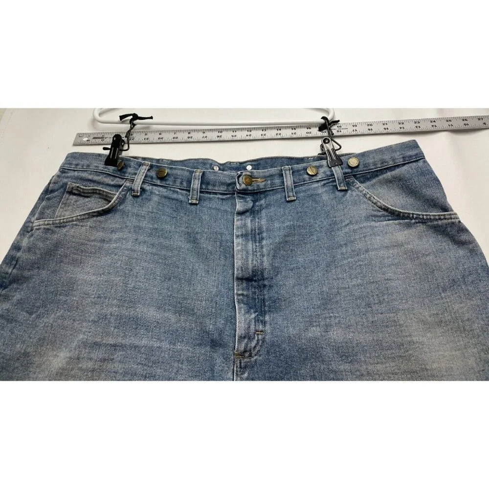 Wrangler relaxed fit shorts mens 46 x 10 high rise suspenders 606W1DH blue